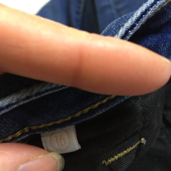 JEN 7 by 7 For All Mankind Jeans Sz 16 Womans Slim Straight High Rise Blue Denim - Picture 5 of 16